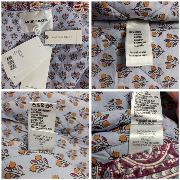 Anthropologie Antik Batik Vineyard Quilted Jacquard Jacket - Picture 7 of 11